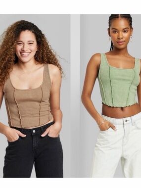 Set of two Wild Fable Fitted Corset Tank Top